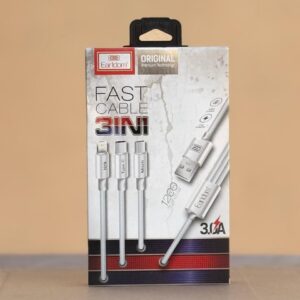 Earldom 3 in 1 Fast Charging Cable 1.2m White EC-IMC018