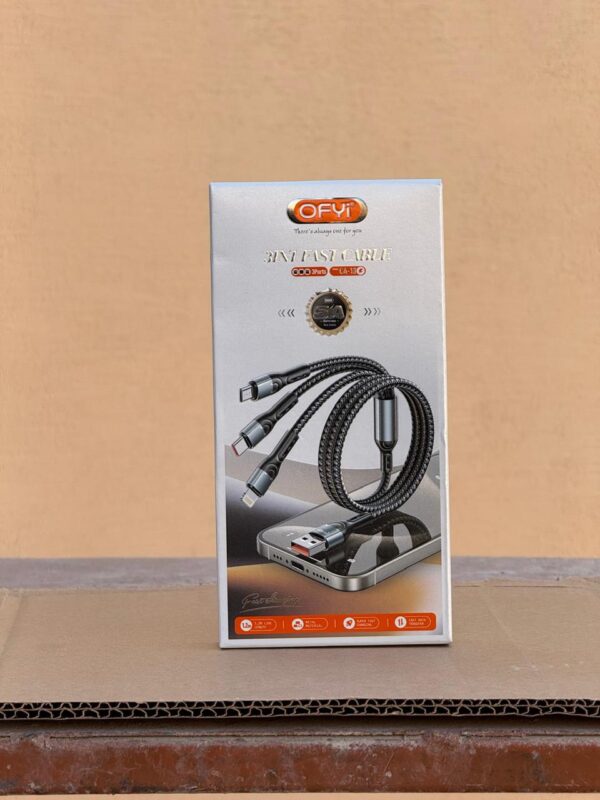 OFYi 3 in 1 Fast Charging 5A Cable 1.2m White CA-18